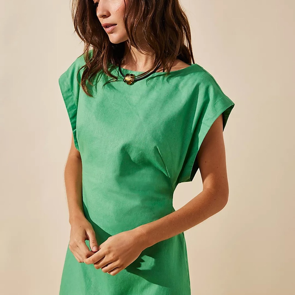 Free People S Poolside Perfect Mini Dress in Green Putt Putt